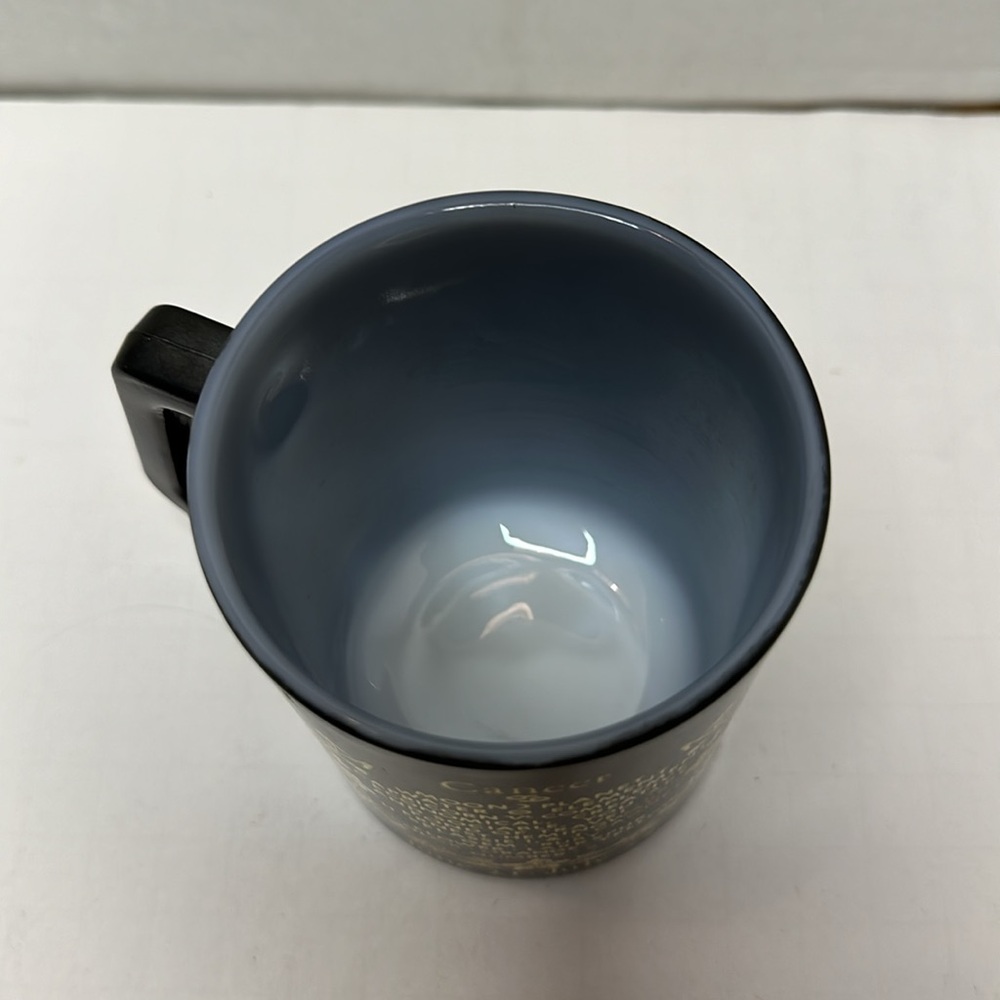 VTG Federal Milk Glass Cancer Zodiac Coffee Mug Horoscope Black and Gold - Picture 4 of 6